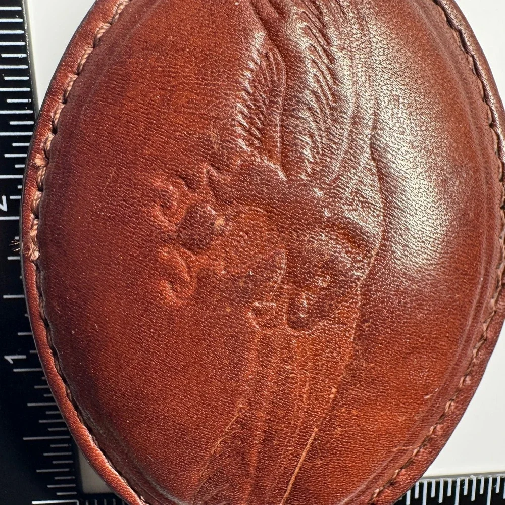 Vintage Leather Belt‎ Buckle Brown Embossed Eagle Talon Western Style
